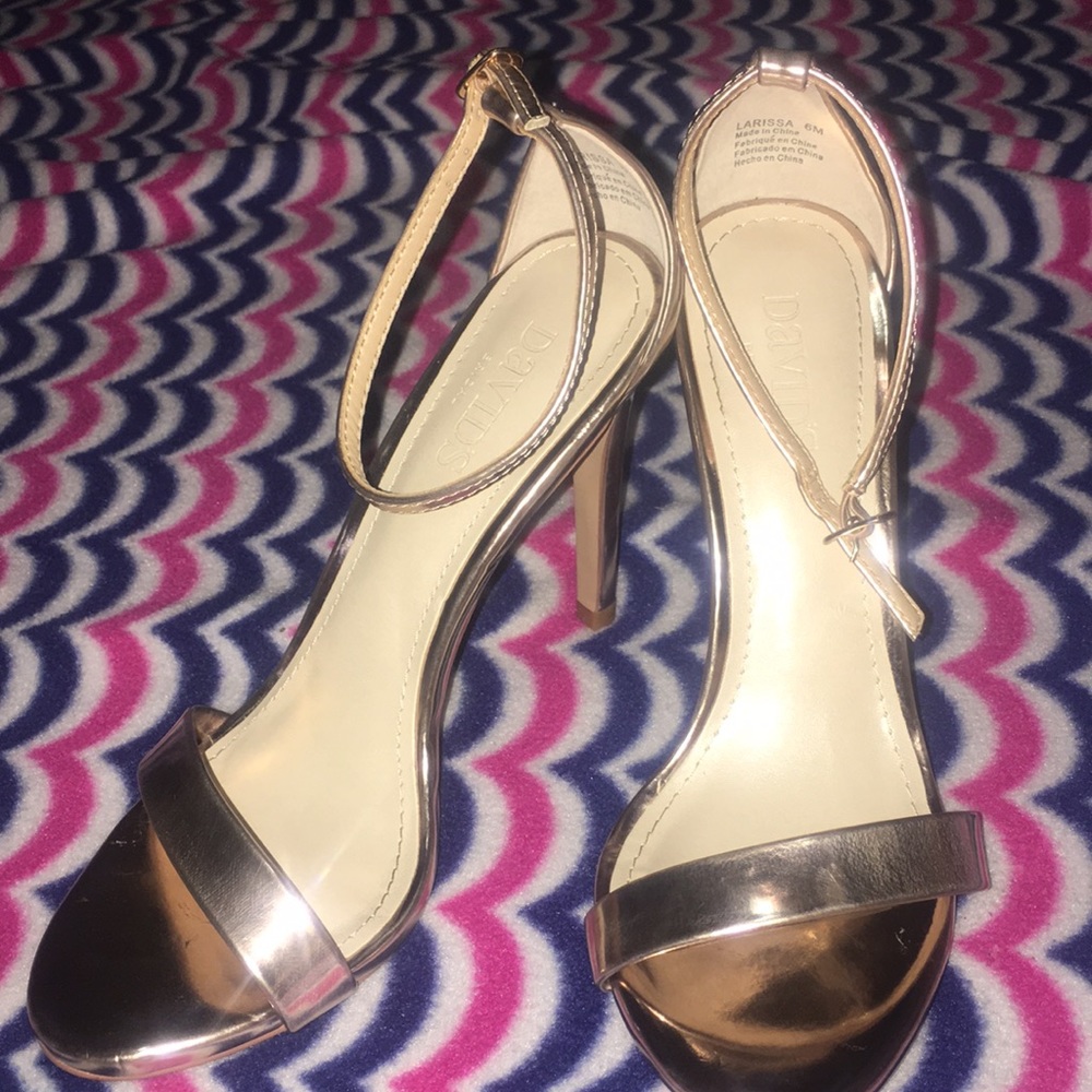 Rose gold heels-David’s Bridal